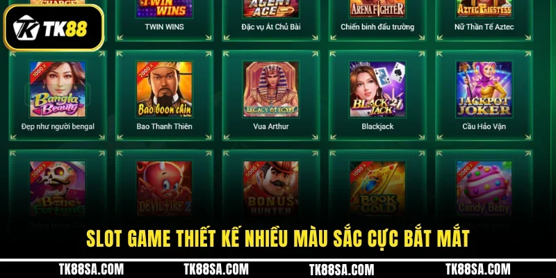 Slot game thiết kế nhiều màu sắc cực bắt mắt